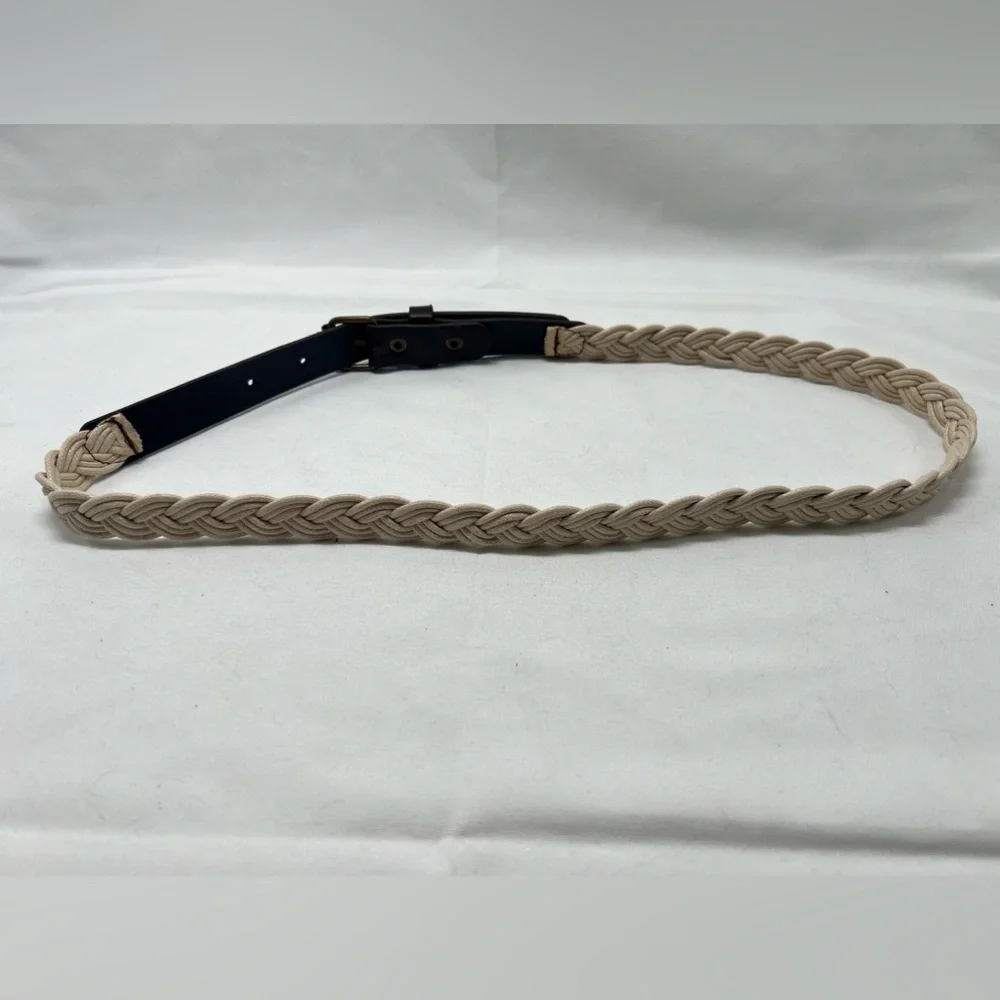 Macrame and leather belt